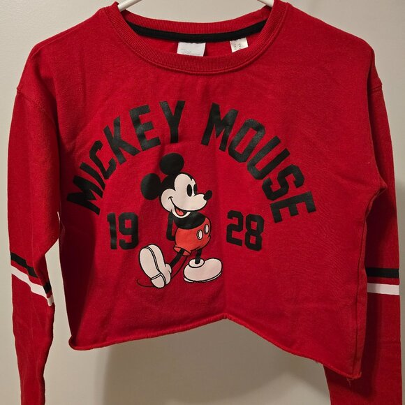 DISNEY WOMENS MICKEY MOUSE CROP TOP - Picture 1 of 3